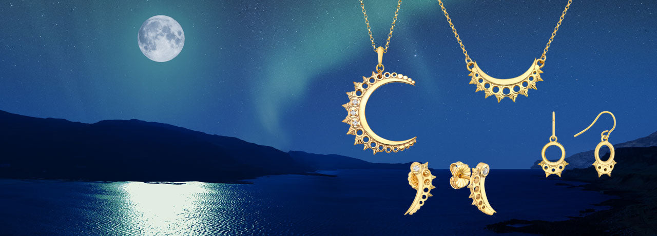 Crescent Moon jewelry collection with lunar symbolism