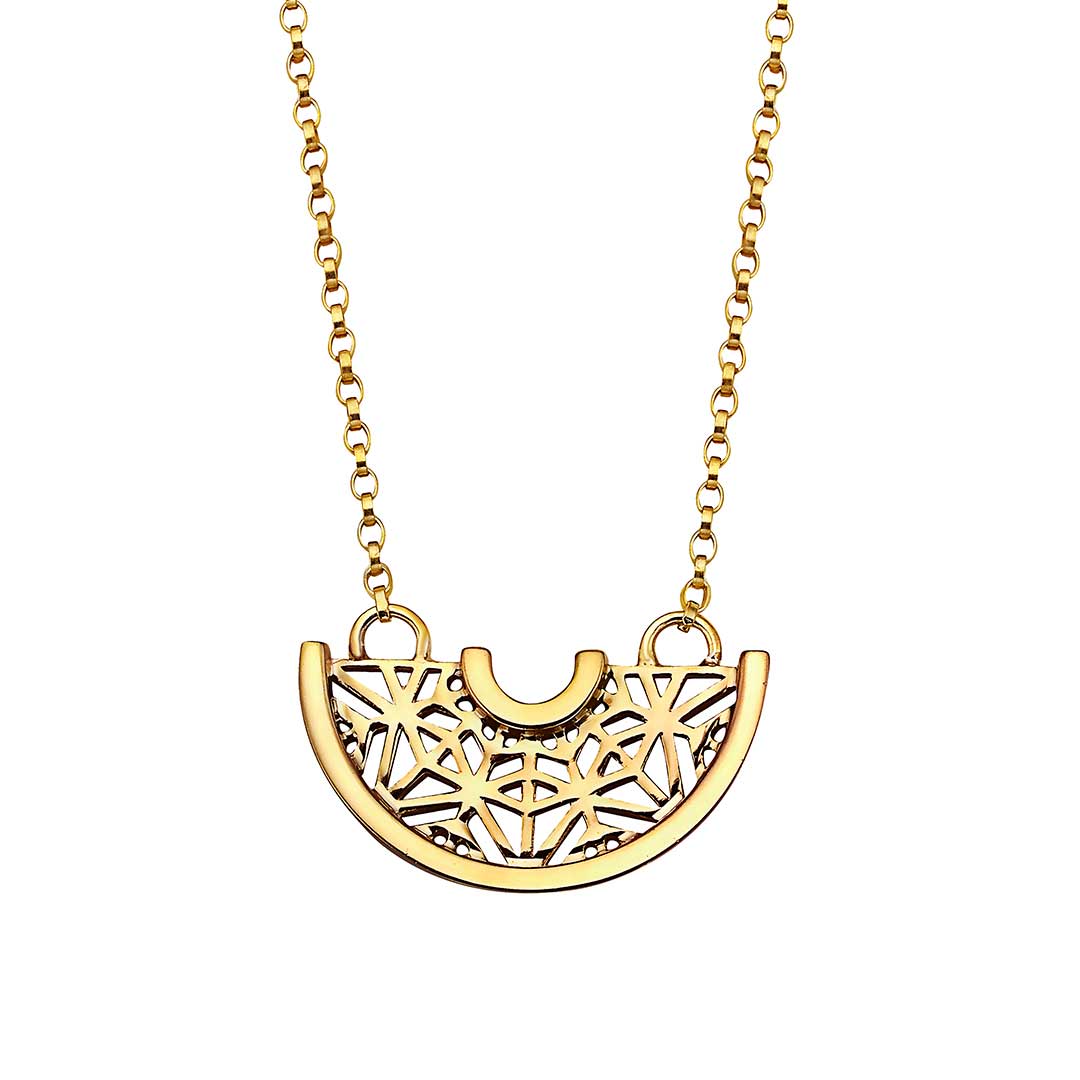 solid 14k gold necklace chevron design