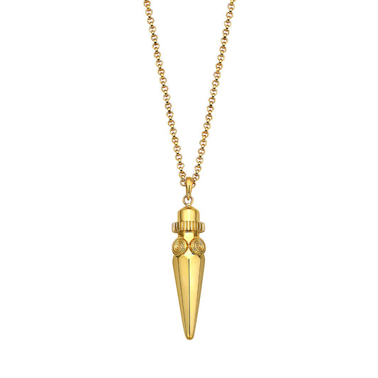 14k gold primitive design necklace