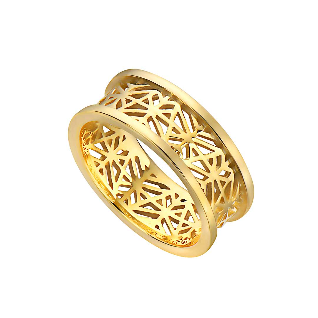 gold band with primitive design