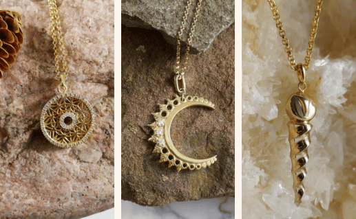 Ofrenda jewelry three necklaces in gold and diamonds Ofrenda jewelry three necklaces in gold and diamonds